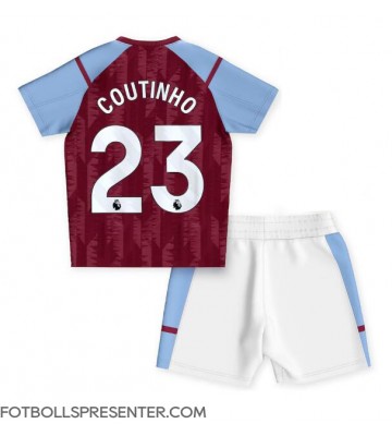 Aston Villa Philippe Coutinho #23 Hemmatröja Barn 2023-24 Kortärmad (+ korta byxor)